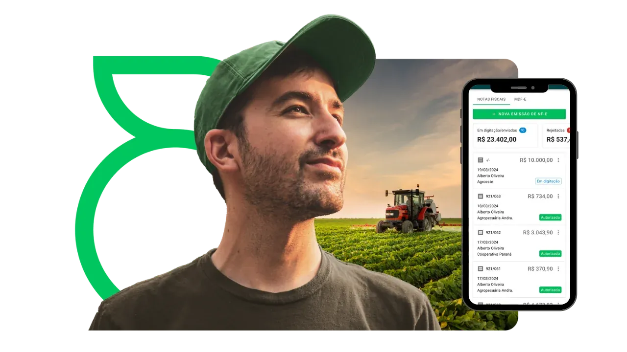 Produtor usando o Aegro para gerenciar sua fazenda.