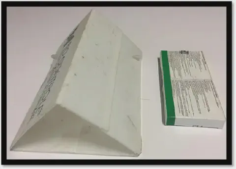 uma armadilha do tipo delta, um instrumento amplamente utilizado na agricultura para o monitoramento de pragas