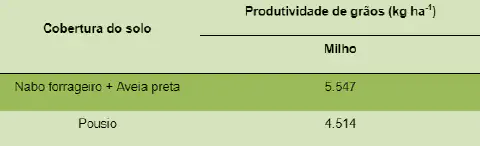 tabela comparativa que demonstra o impacto de diferentes práticas de manejo do solo na produtividade d
