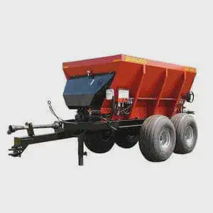 distribuidor de fertilizantes e corretivos agrícolas, também conhecido como carreta distribuidora. O equipa