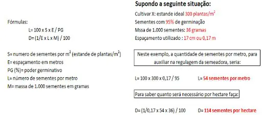 guia prático e educacional sobre como realizar o cálculo de semeadura na agricultura. Ela é dividida em