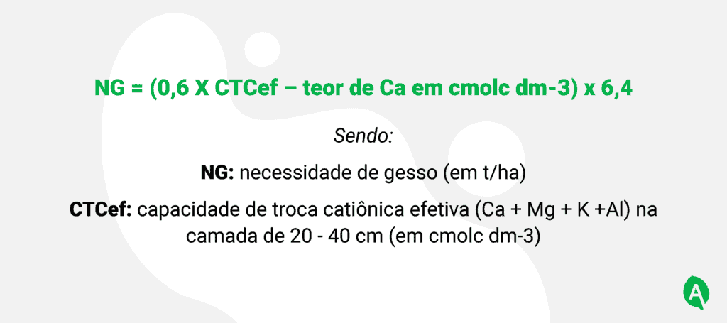 Como Calcular a Necessidade de Gesso (NG) na Lavoura fórmula para o cálculo da Necessidade de Gesso (NG) no solo, uma prática agríc