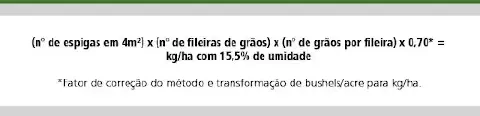 uma fórmula matemática utilizada na agricultura para estimar a produtividade de uma lavoura de grãos, como o m