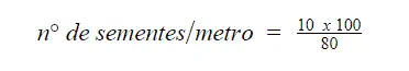 uma fórmula matemática utilizada no contexto agrícola para calcular a densidade de semeadura, especificamente