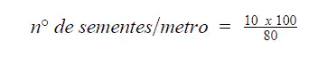uma fórmula matemática utilizada no contexto agrícola para calcular a densidade de semeadura, especificamente