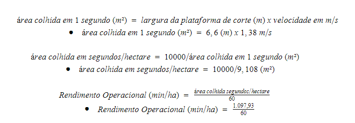 Como Calcular o Rendimento Operacional da Colheita série de fórmulas matemáticas utilizadas para calcular o rendimento operacional de uma operação de col
