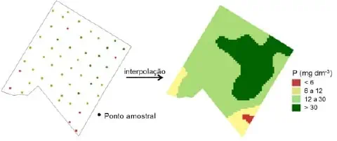 processo de criação de um mapa de fertilidade do solo, uma técnica fundamental na agricultura de precisão.