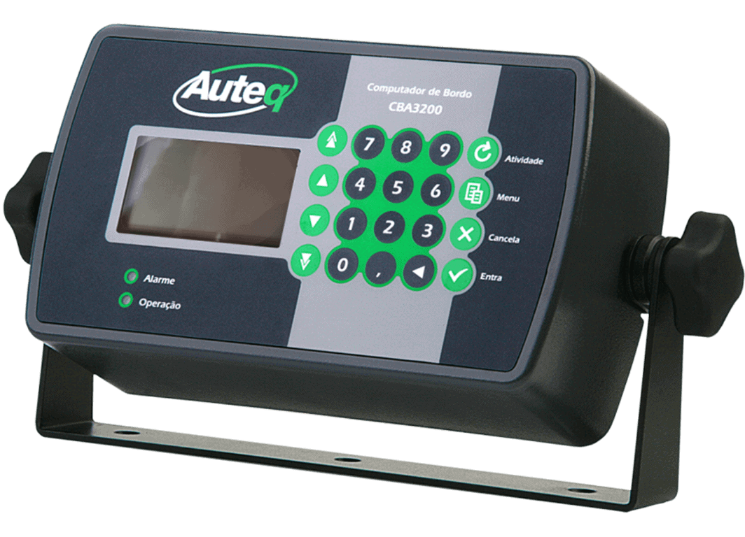 o computador de bordo agrícola da marca Auteq, modelo CBA3200, um equipamento robusto projetado para ser insta