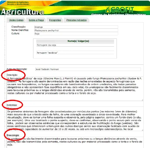 uma captura de tela da plataforma AGROFIT, o Sistema de Agrotóxicos Fitossanitários do Ministério da Agricultu