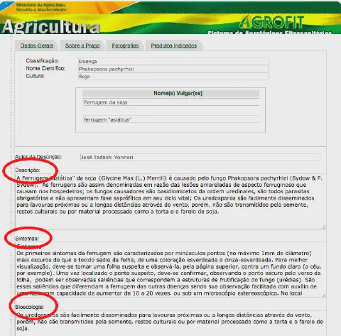uma captura de tela da plataforma AGROFIT, o Sistema de Agrotóxicos Fitossanitários do Ministério da Agricultu