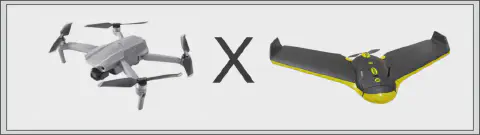 infográfico comparativo que ilustra as diferenças entre dois tipos principais de drones: o 'Multirrotor / Multi