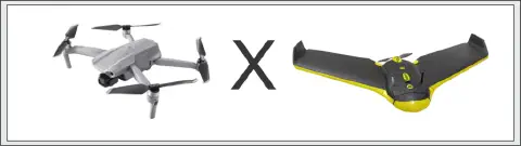 infográfico comparativo que ilustra as diferenças entre dois tipos principais de drones: o 'Multirrotor / Multi