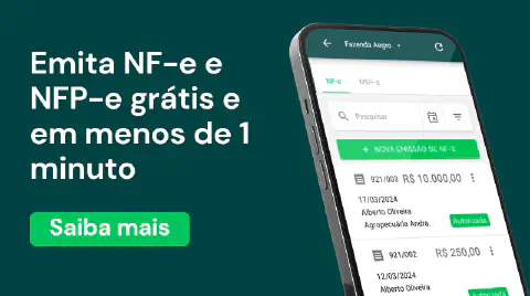 material promocional do software Aegro, dividida em duas partes. À esquerda, sobre um fundo verde escuro, um te