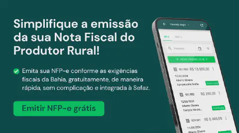 material promocional do software Aegro, focado na funcionalidade de emissão de Nota Fiscal do Produtor Rural el