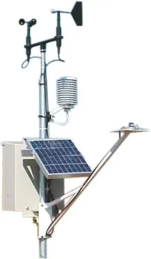 uma estação meteorológica automática compacta, projetada para uso em campo, especialmente na agricultura. O eq