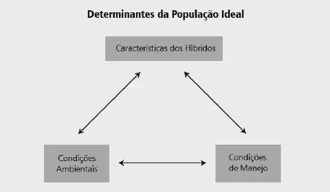 diagrama esquemático que ilustra os três principais fatores determinantes para se alcançar a população