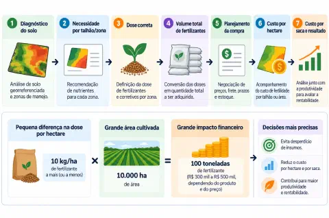 Figura 2. Relação entre o planejamento da fertilidade do solo e a eficiência econômica em grandes propriedades.