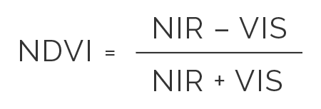 a fórmula matemática do Índice de Vegetação por Diferença Normalizada, mais conhecido como NDVI. Este é um ind