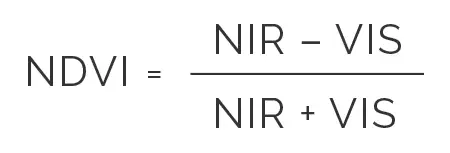 a fórmula matemática do Índice de Vegetação por Diferença Normalizada, mais conhecido como NDVI. Este é um ind