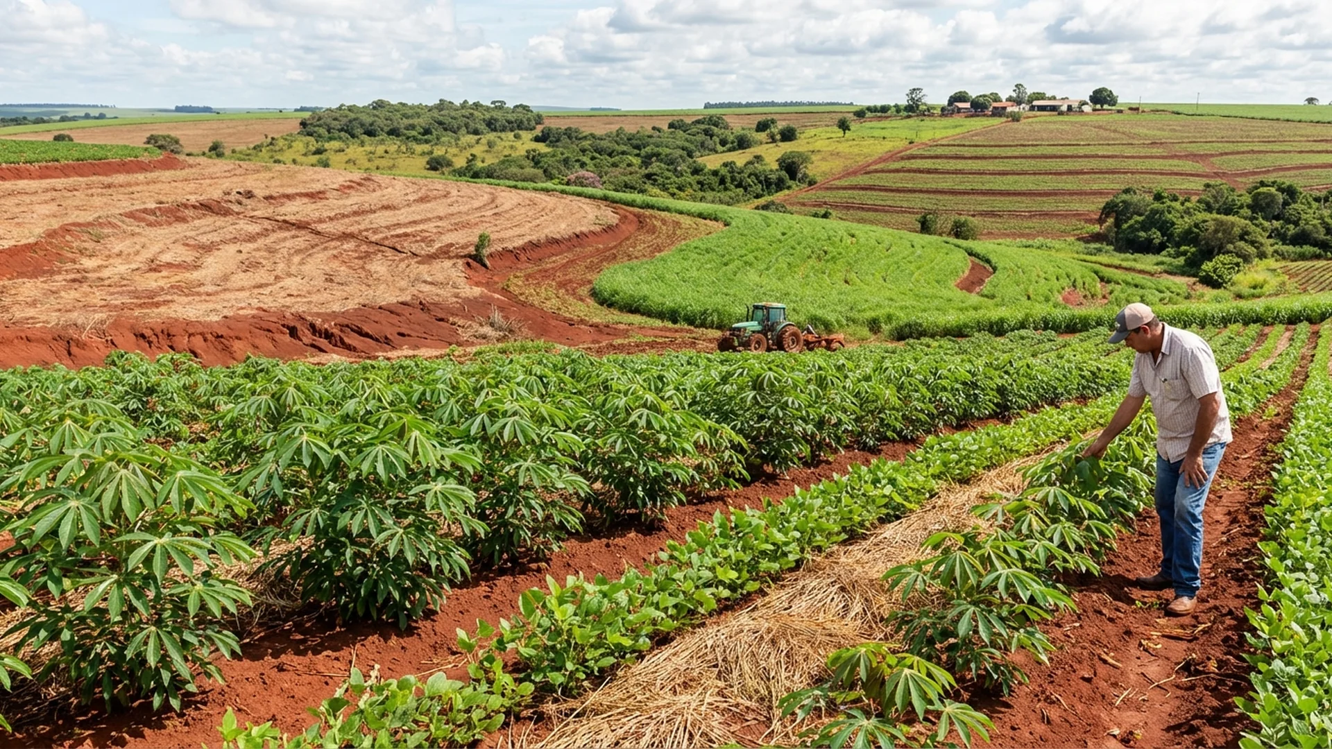 Imagem de destaque do artigo: Manejo da Mandioca: 5 Dicas para Não Esgotar o Solo [2025]