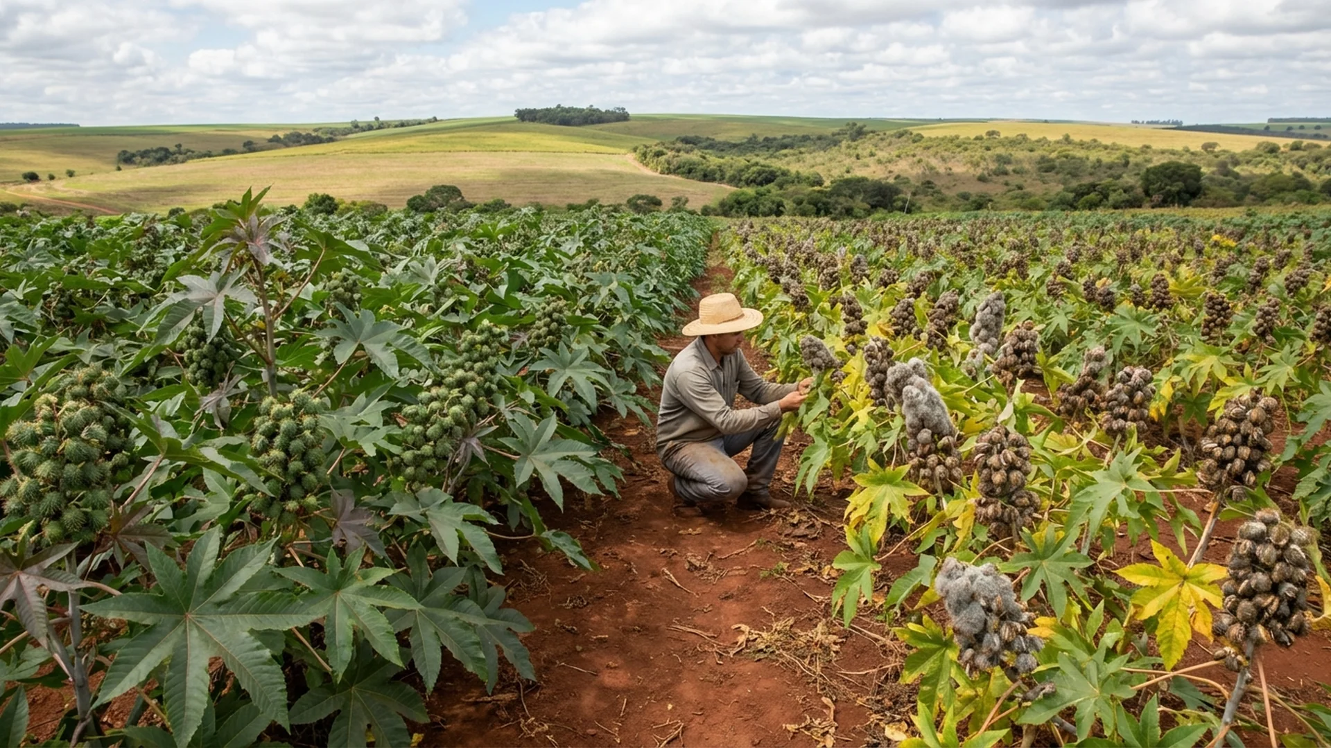 Imagem de destaque do artigo: Doenças da Mamona: Guia de Resistência e Manejo [2025]
