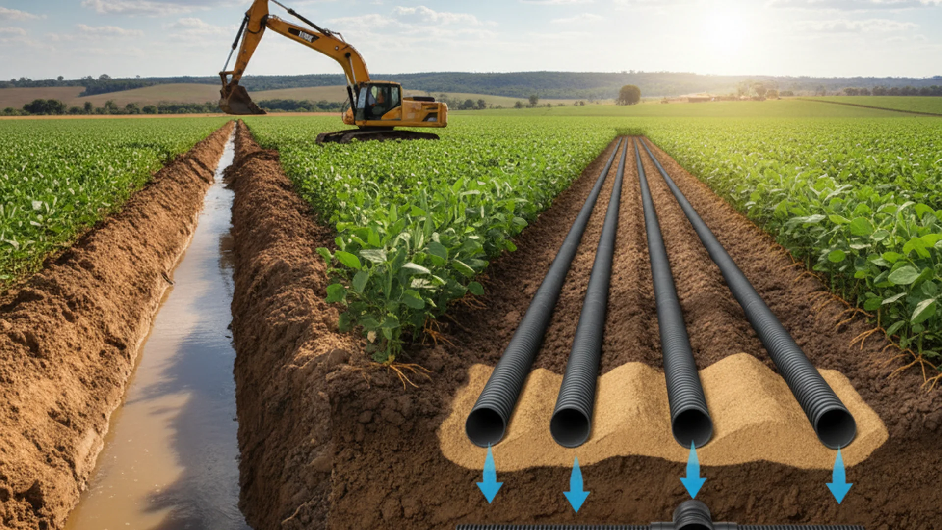 Drenagem Agrícola: Guia Completo para Manejar o Excesso de Água na Lavoura