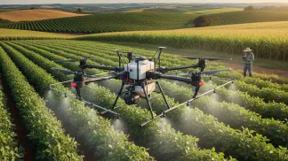 Miniatura do artigo de Agricultura de Precisão: Drones Agrícolas: O Guia Completo de Usos, Tipos e Custos para a Sua Fazenda