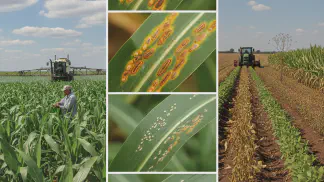 Miniatura do artigo de Manejo de Doencas: Ferrugem no Milho: Guia Completo para Identificar e Controlar a Doença