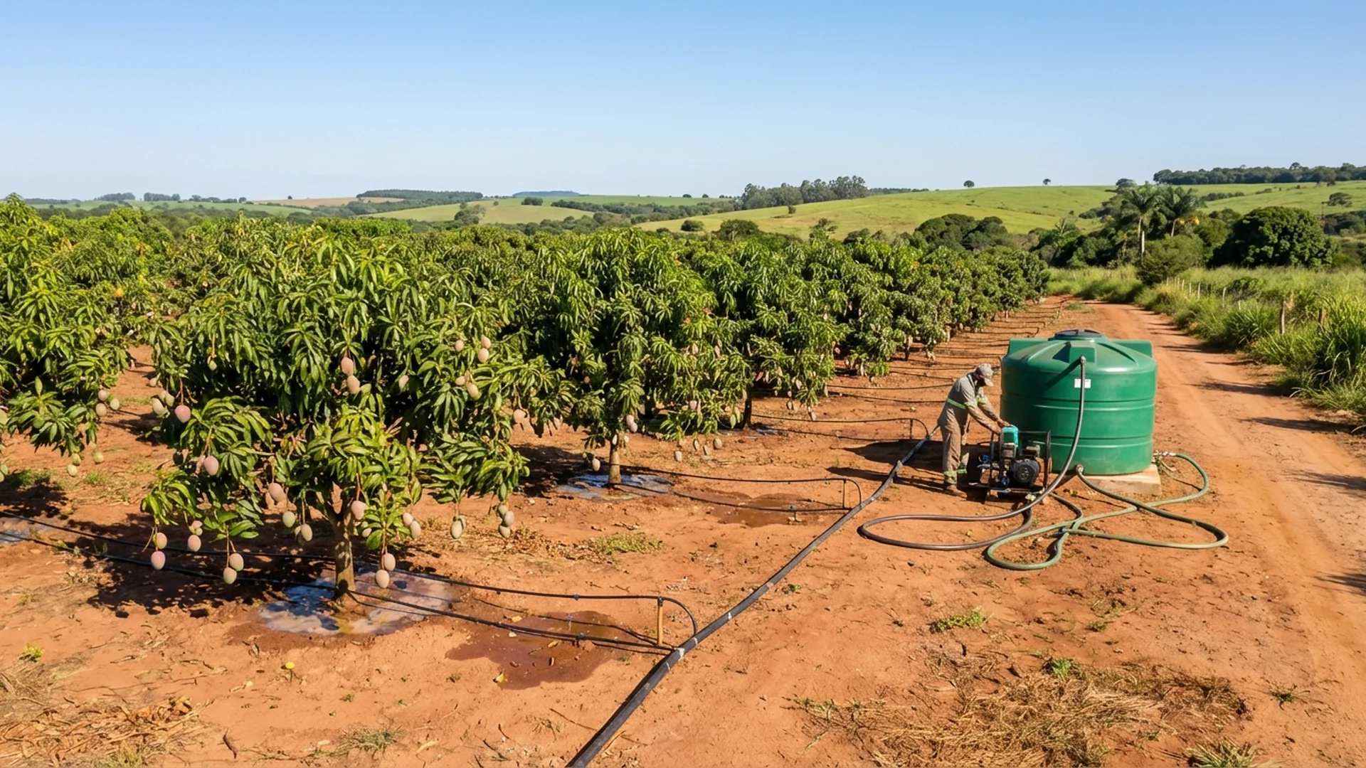 Imagem de destaque do artigo: Fertirrigação na Manga: Guia Completo de Produção [2025]