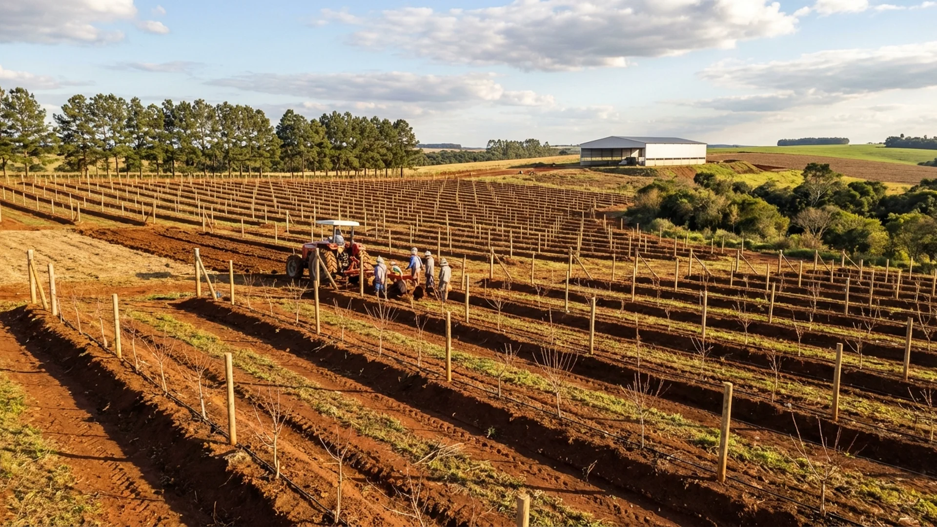 Imagem de destaque do artigo: Instalação de Pomar de Pêssego e Ameixa: Guia Prático [2025]