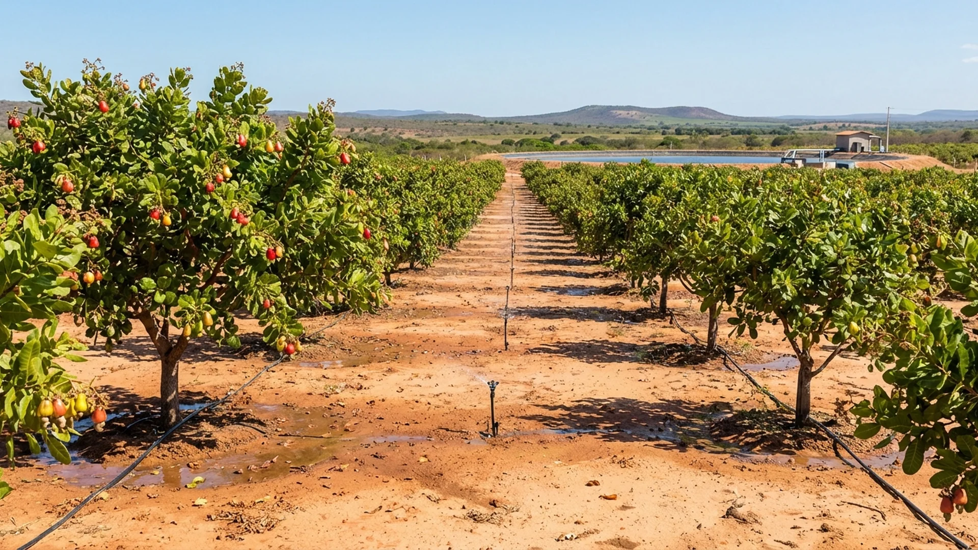 Imagem de destaque do artigo: Irrigação do Cajueiro-Anão: Guia Prático de Sistemas [2025]