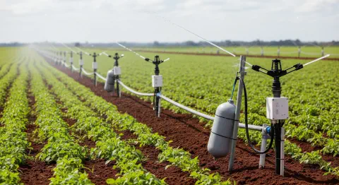 Sistema de irrigação por aspersão com sensor de boia para controle automático baseado na necessidade hídrica da cultura