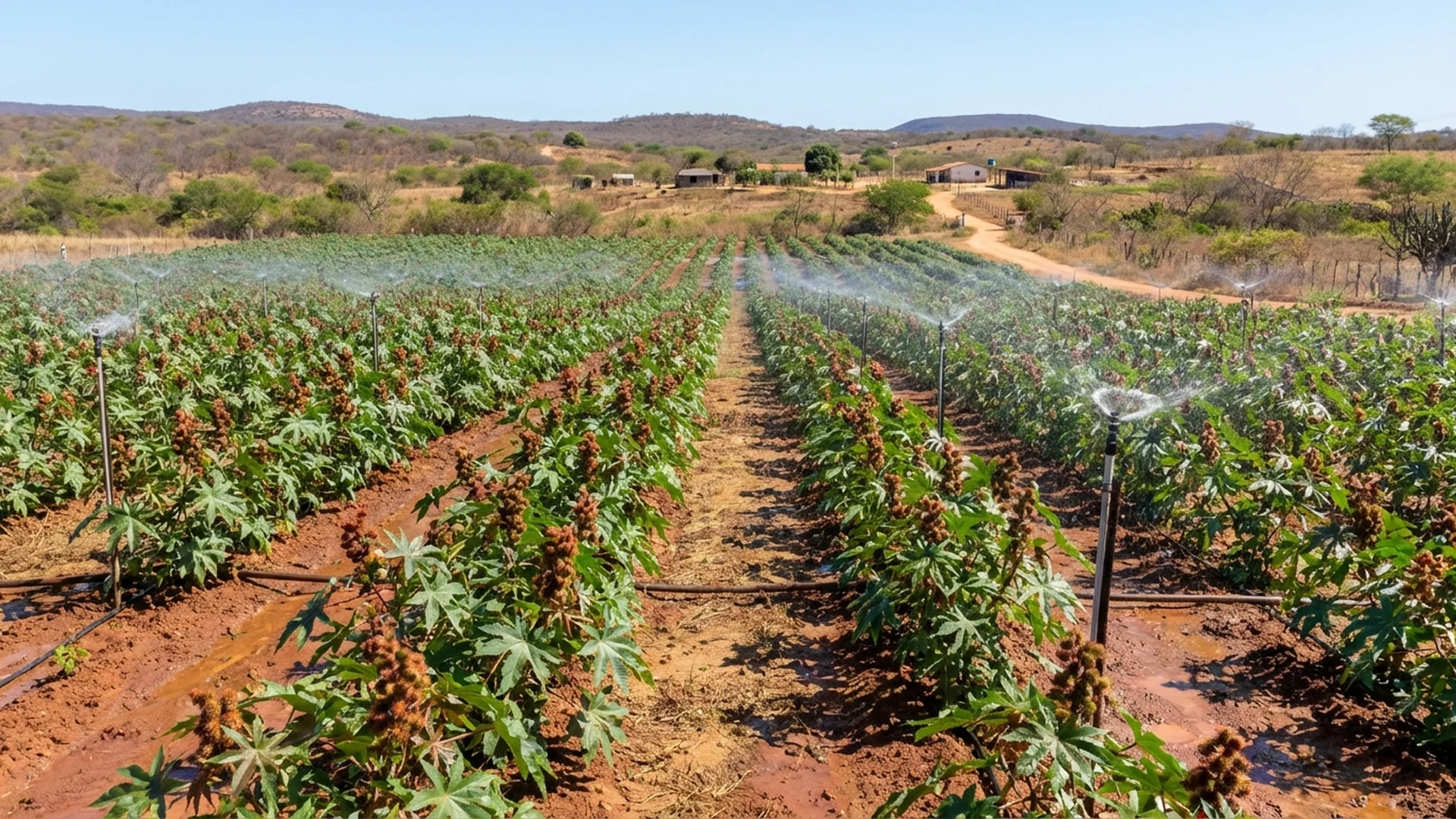 Imagem de destaque do artigo: Irrigação de Mamona: Guia Completo de Produtividade [2025]