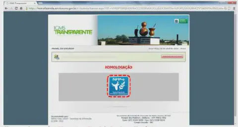 captura de tela do portal 'ICMS Transparente' da Secretaria de Estado de Fazenda (Sefaz) de Mato Grosso do Sul