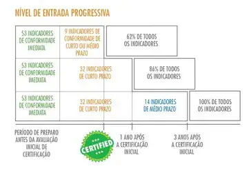 infográfico em formato de fluxograma que detalha um modelo de 'Nível de Entrada Progressiva' para um pr