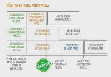 infográfico em formato de fluxograma que detalha um modelo de 'Nível de Entrada Progressiva' para um pr