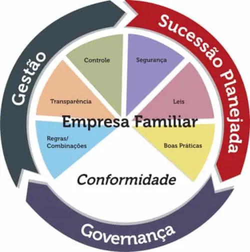 infográfico em formato de diagrama circular que detalha os componentes essenciais para a estruturação de uma ‘E