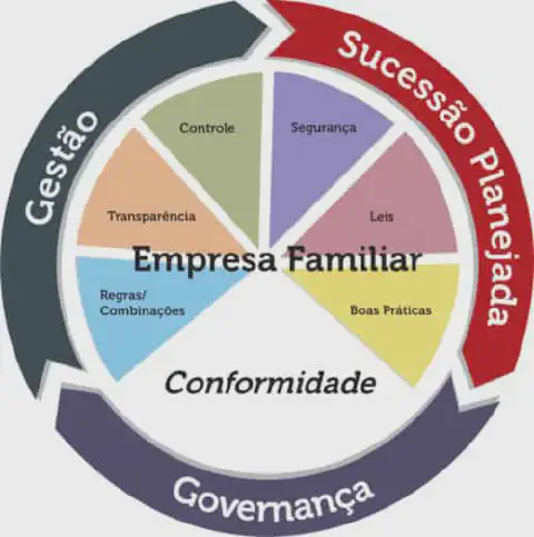 infográfico em formato de diagrama circular que detalha os componentes essenciais para a estruturação de uma 'E