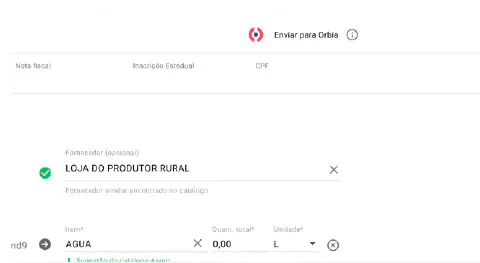 uma captura de tela da interface do software de gestão agrícola Aegro, especificamente a funcionalidade de lan