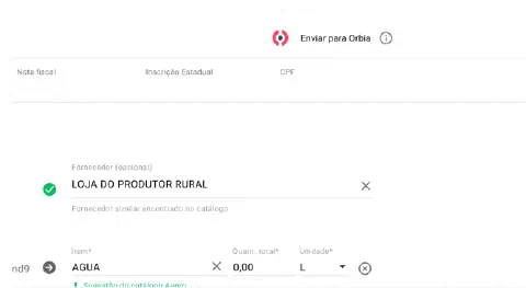 uma captura de tela da interface do software de gestão agrícola Aegro, especificamente a funcionalidade de lan
