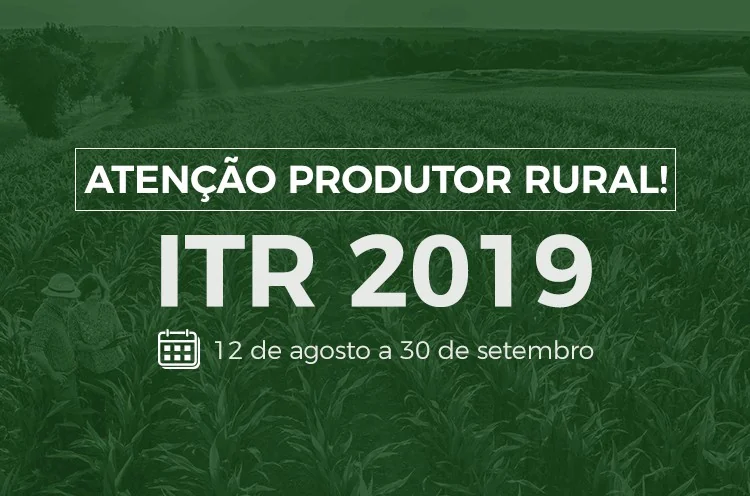 comunicado visual destinado a produtores rurais, com foco na declaração do Imposto sobre a Propriedade Territor