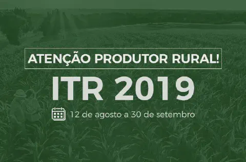 comunicado visual destinado a produtores rurais, com foco na declaração do Imposto sobre a Propriedade Territor