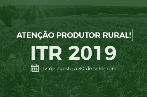 comunicado visual destinado a produtores rurais, com foco na declaração do Imposto sobre a Propriedade Territor