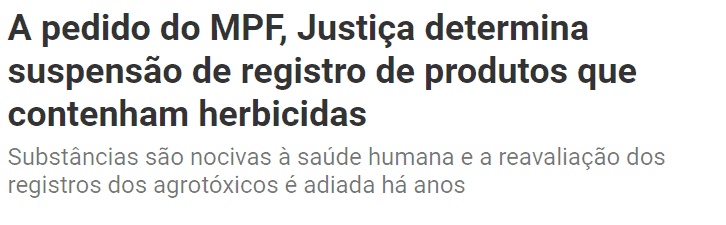 a manchete e o subtítulo de uma notícia sobre uma decisão judicial no Brasil. O título, em destaque, informa q