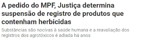 a manchete e o subtítulo de uma notícia sobre uma decisão judicial no Brasil. O título, em destaque, informa q
