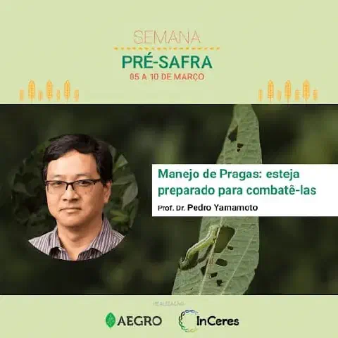 material de divulgação para a &amp;quot;Semana Pré-Safra&amp;quot;, um evento que ocorreu de 5 a 10 de março. O foco do card é a