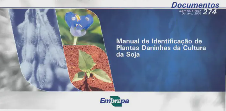 Manual de Plantas Daninhas da Cultura da Soja | Embrapa a capa de uma publicação técnica da Embrapa, intitulada 'Manual de Identificação de Plantas Daninhas da Cultur