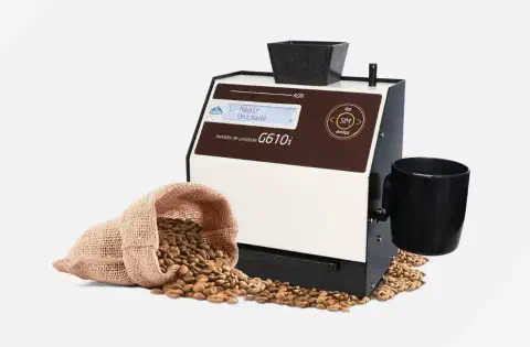 medidor de umidade de grãos, modelo G610i, em um fundo branco e limpo, característico de uma foto de produt