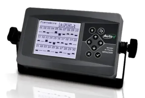 monitor de plantio, modelo MPA2500 da marca Auteq, um equipamento eletrônico utilizado na agricultura de pr