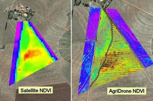 comparação visual direta entre dois tipos de mapas de Índice de Vegetação por Diferença Normalizada (N